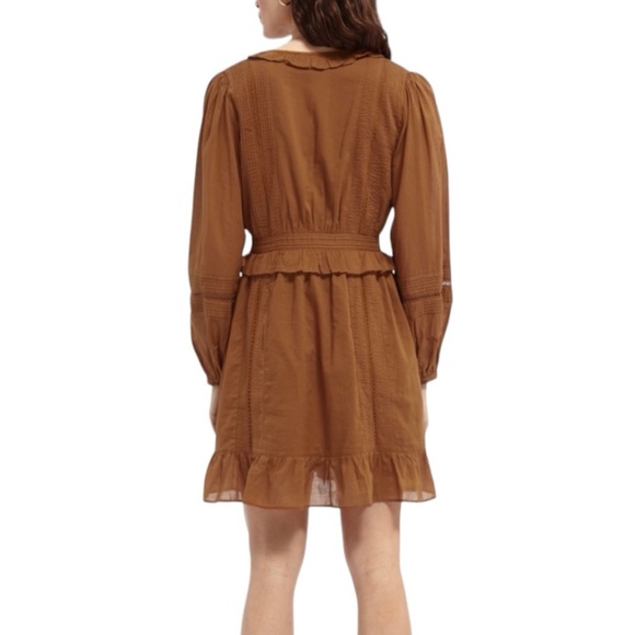 SCOTCH & SODA Sun Ray 100% Organic Cotton Lace Insert Long Sleeve Dress size‎ M - Picture 3 of 13